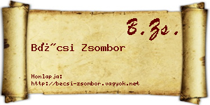 Bécsi Zsombor névjegykártya